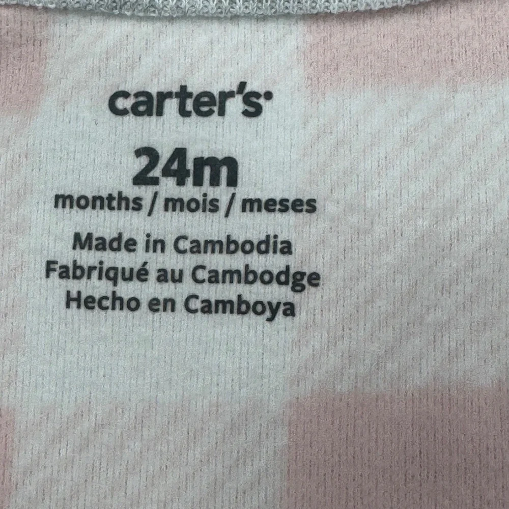 Carters Pink‎ White lamb Plaid Footie Pajamas Sleepers 24 Months